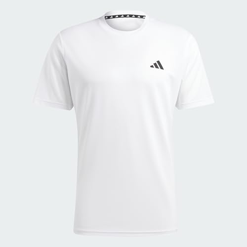 Detalle de adidas Hombre Train Essentials Training Shirt, White/Black, M