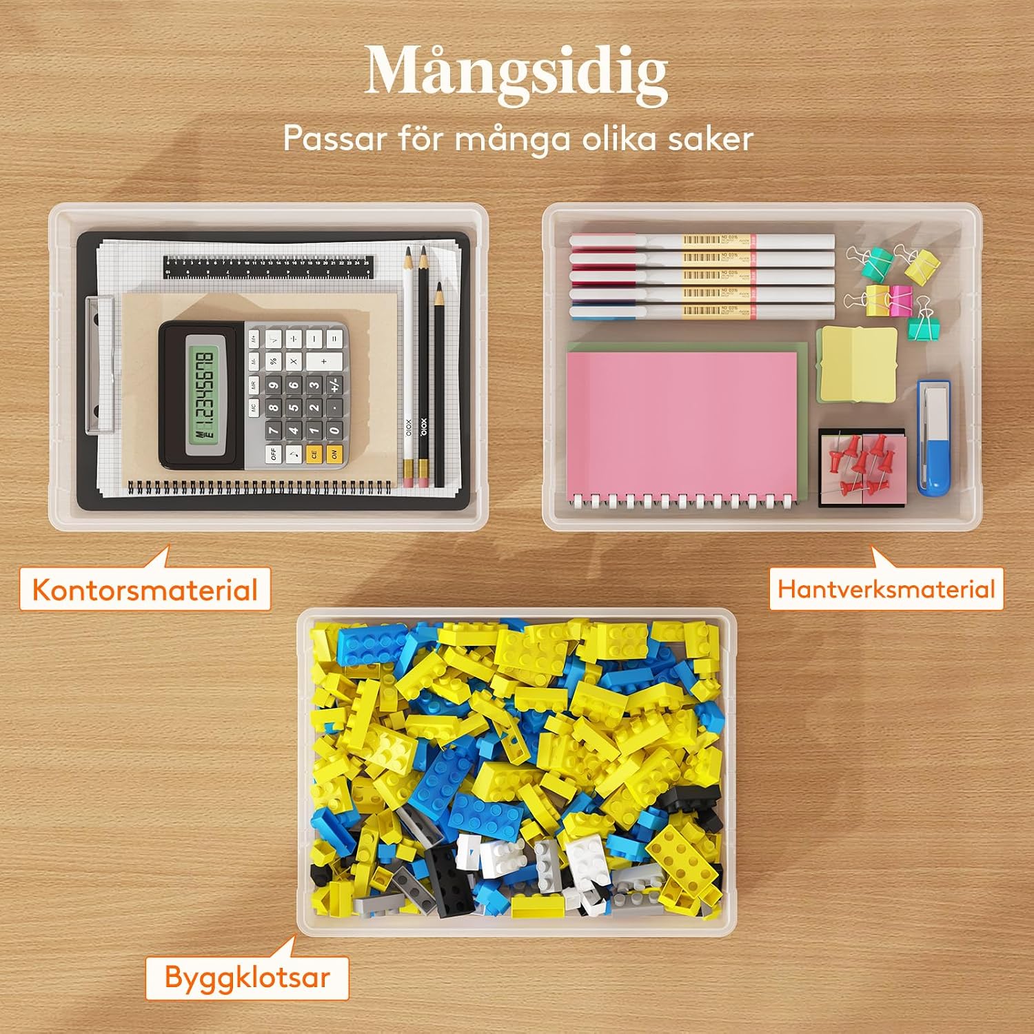 Detalle 2 de Lifewit storage boxes – 4 förvaringslådor i plast med snäpplock, stapelbara