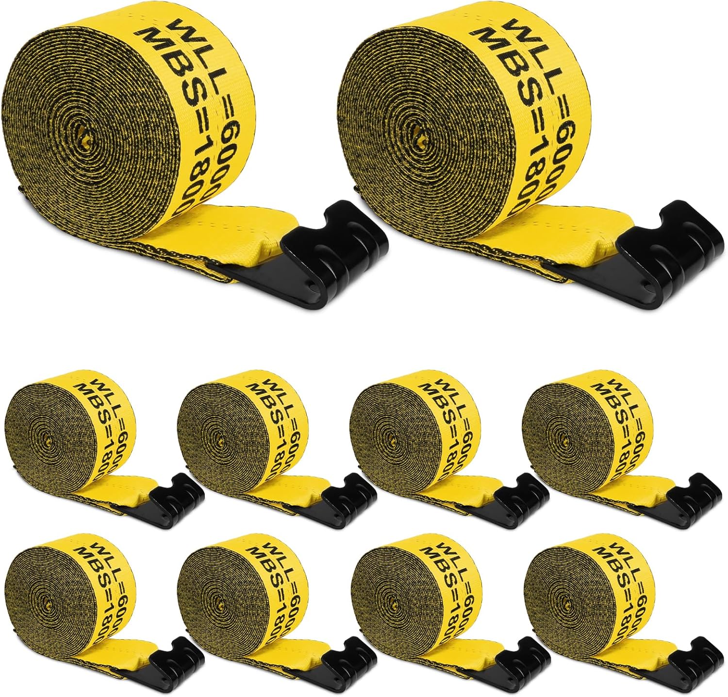 Thumbnail 6 de X-BULL 4" x 30' Winch Straps (10 Pack) — 18,000 lbs Break Strength, 6,000 lbs WLL