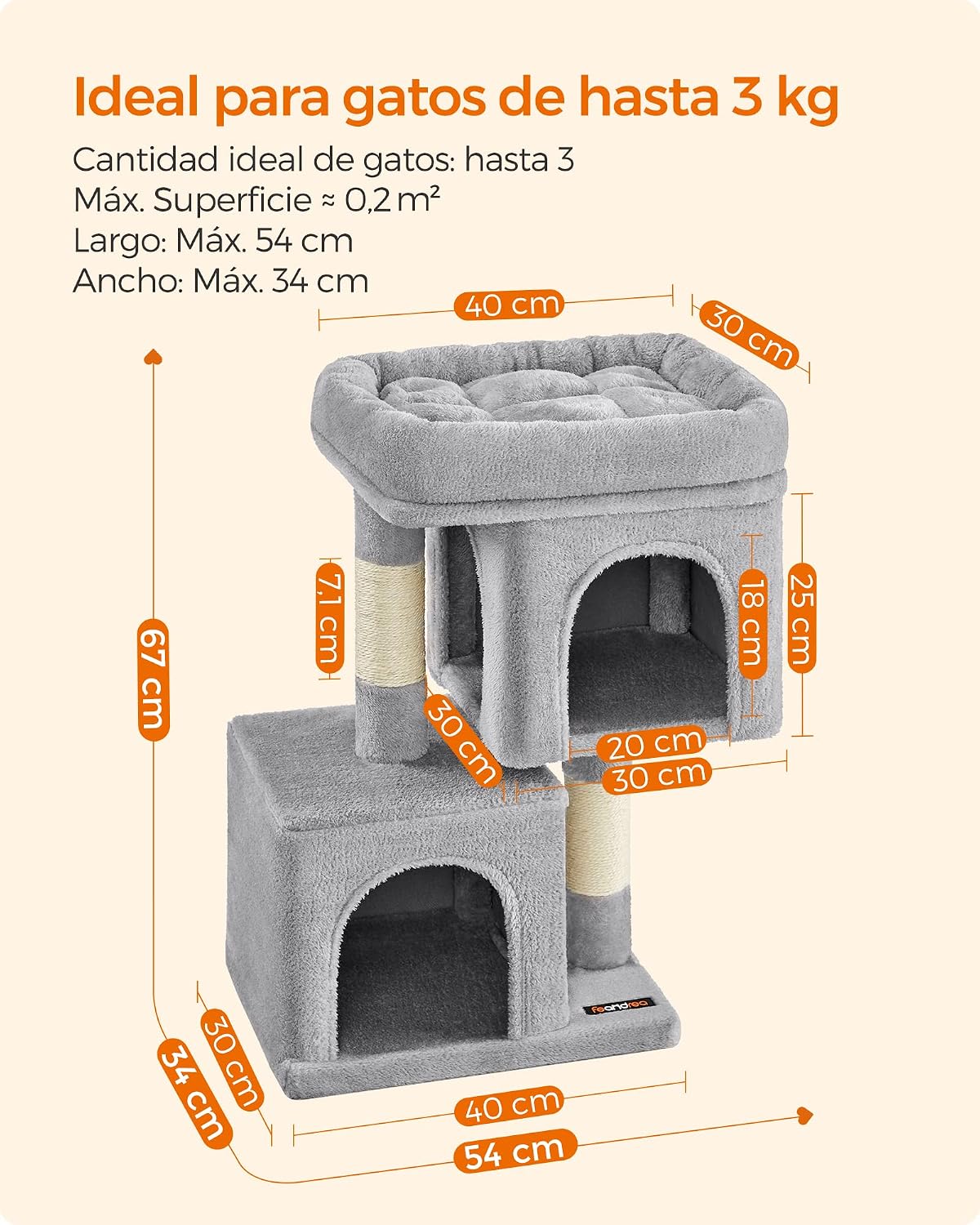 Thumbnail 6 de Feandrea PCT611W01 Torre de juegos 67 cm