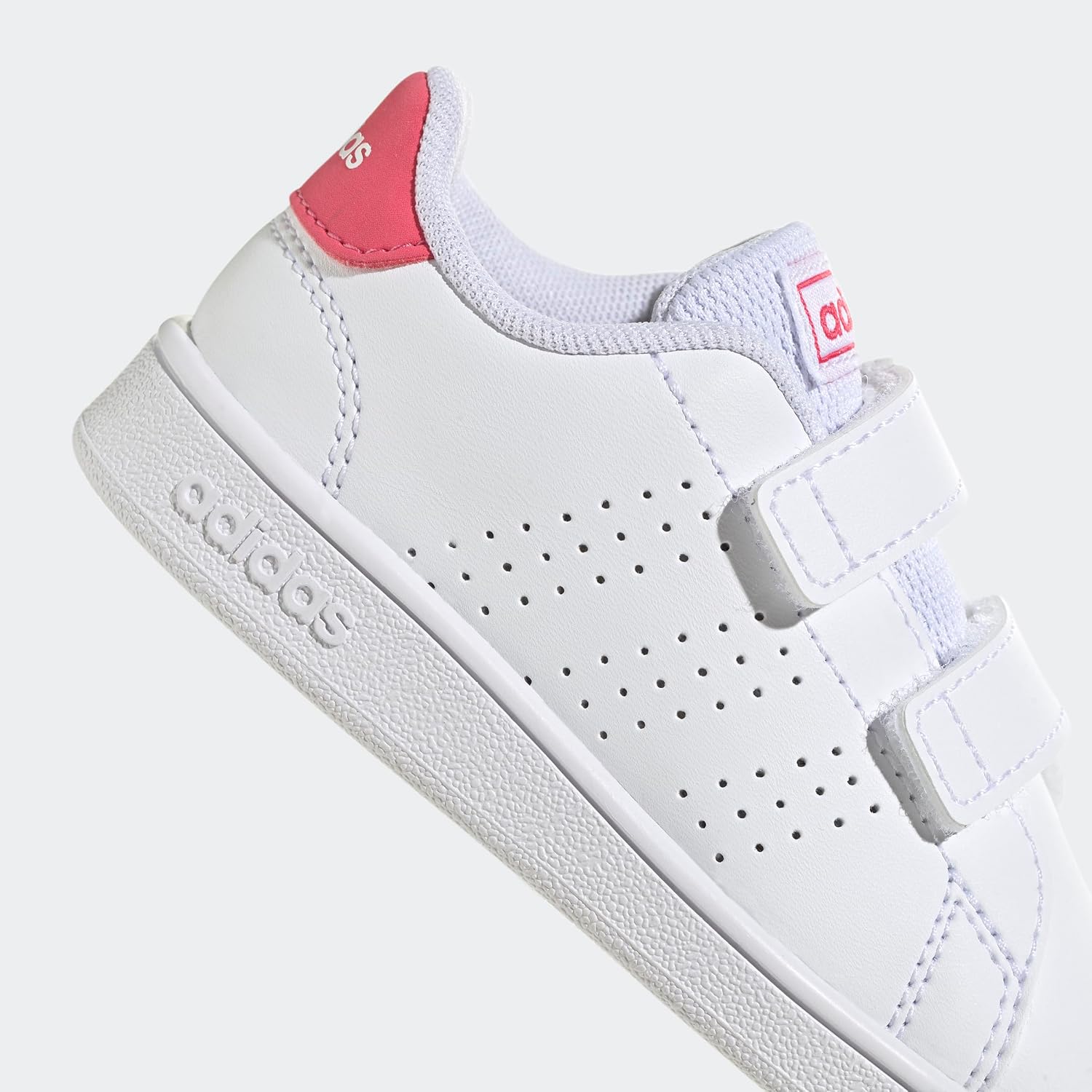 Thumbnail 2 de Adidas Bimbi 0-24 Advantage Lifestyle Court Two Hook-And-Loop Shoes – Cloud White / Real Pink / Core Black, 27 EU