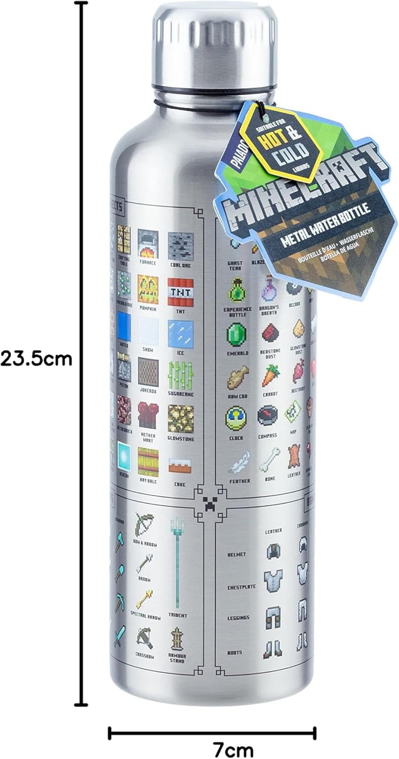 Thumbnail 4 de Paladone Minecraft Metall-Trinkflasche (470 ml) – auslaufsicher, für heiße & kalte Getränke