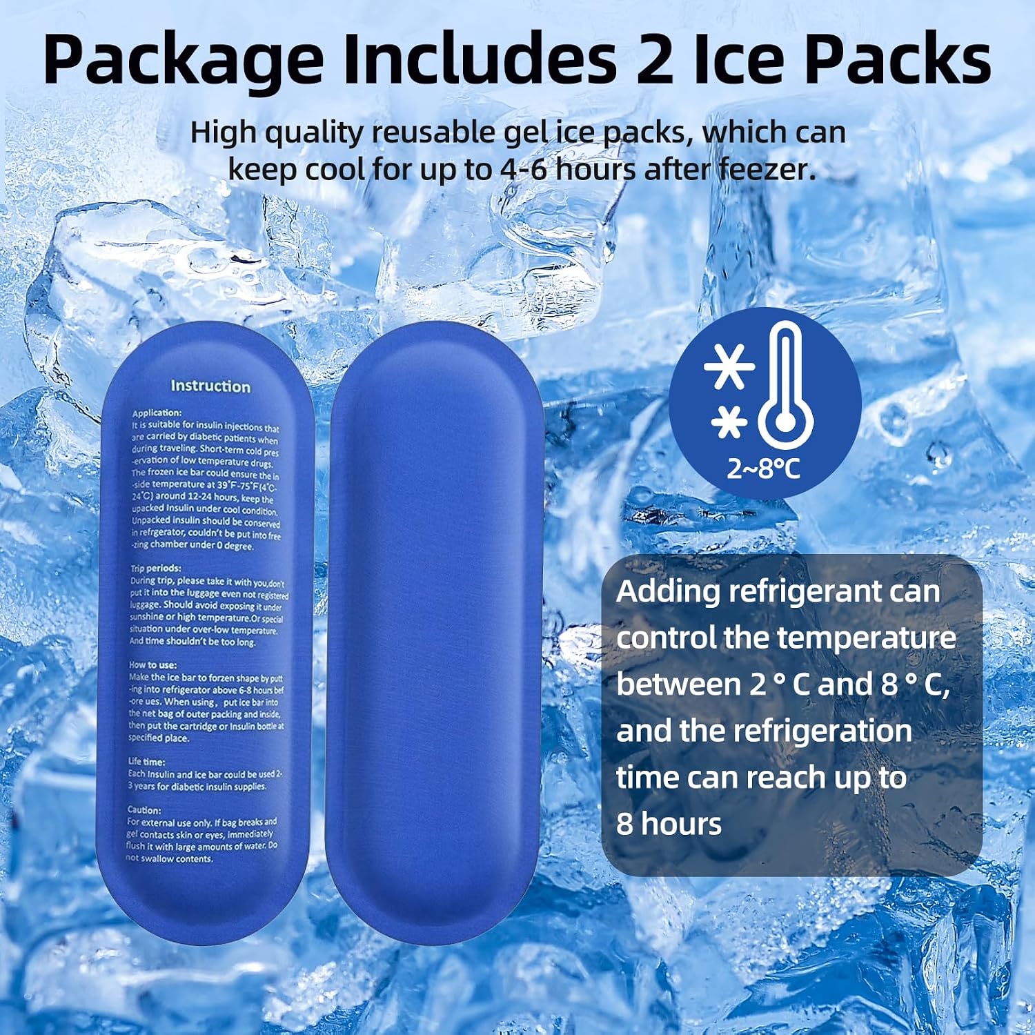 Thumbnail 4 de QILUCKY Insulin Cooler Travel Case – Diabetic Travel Case with 2 Nylon Ice Packs
