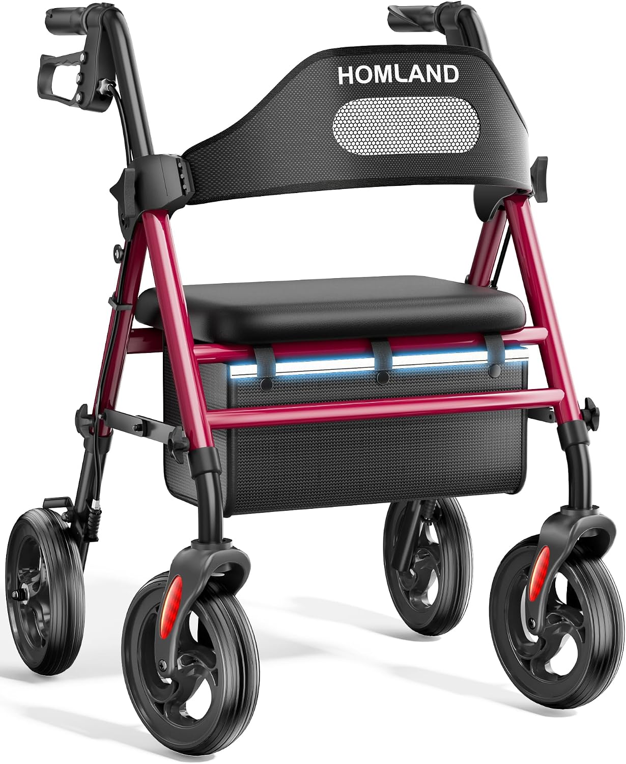 Detalle de HOMLAND Foldable Rollator Walker 350 lb. capacity 🦽