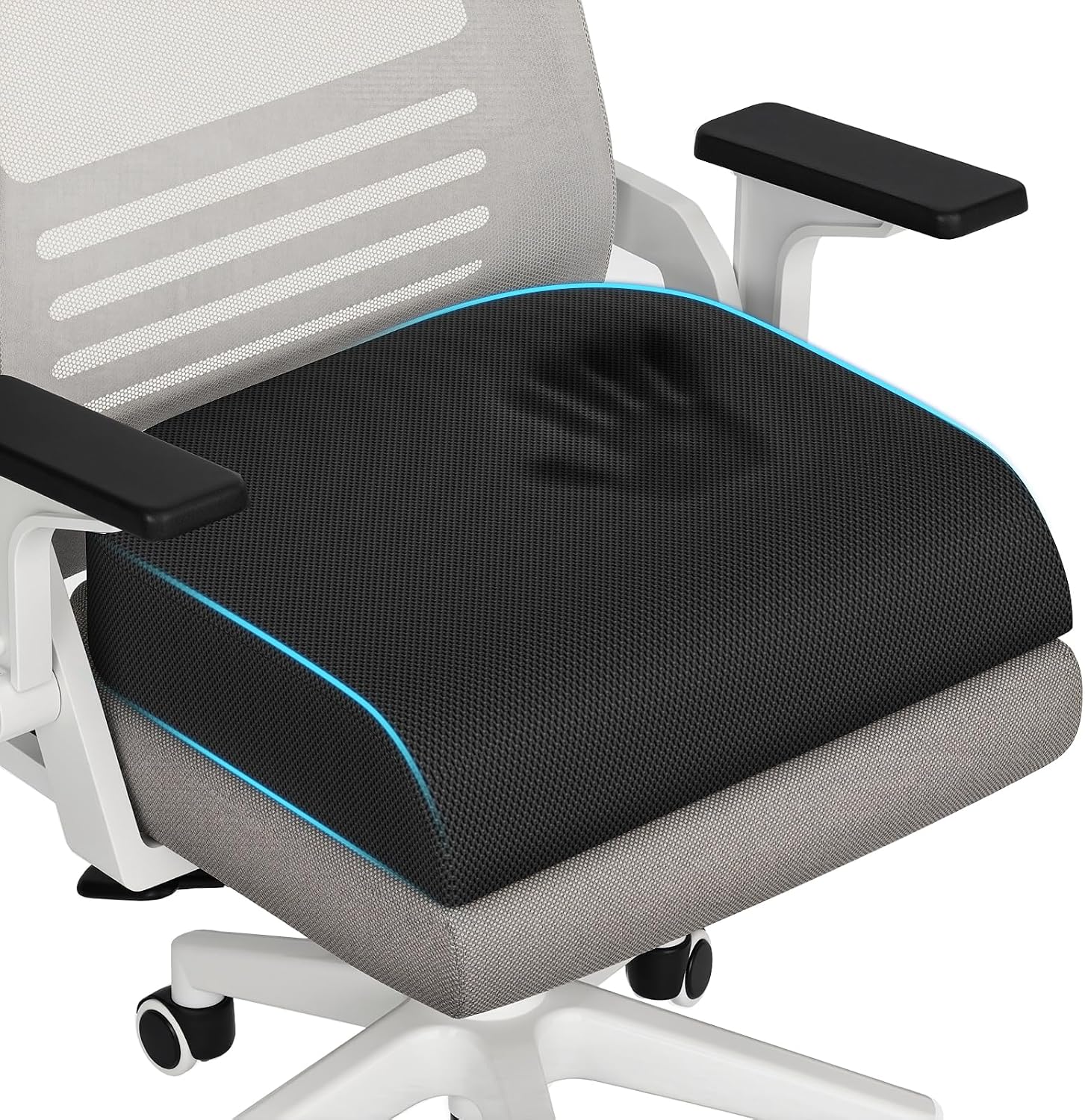 Detalle de TranquilRelax MPN-TR0001-0BL Memory Foam Seat Cushion, 3-Inch Lift, Large