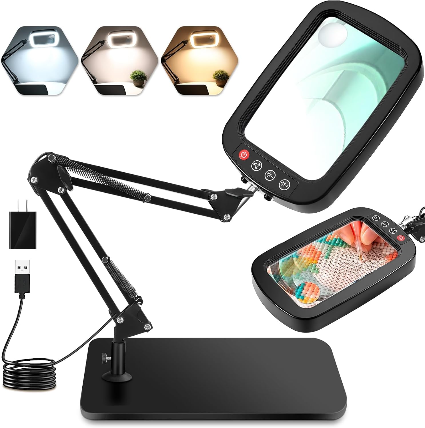Detalle de Lighted Magnifying Glass with Stand, 6-Inch