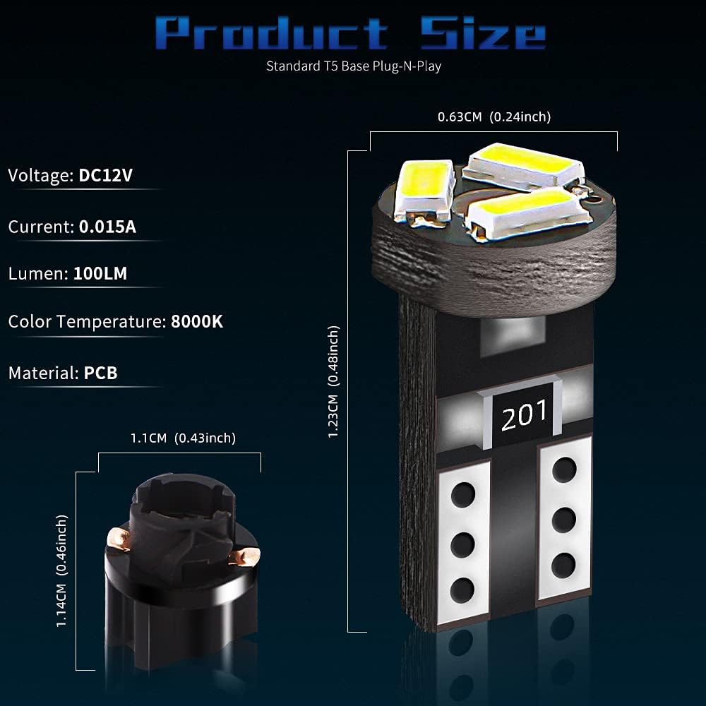 Thumbnail 2 de Keiurot T5 74 LED Bulb W3W 2721 Twist Socket (Red) – 12V LED Wedge, 10-pack