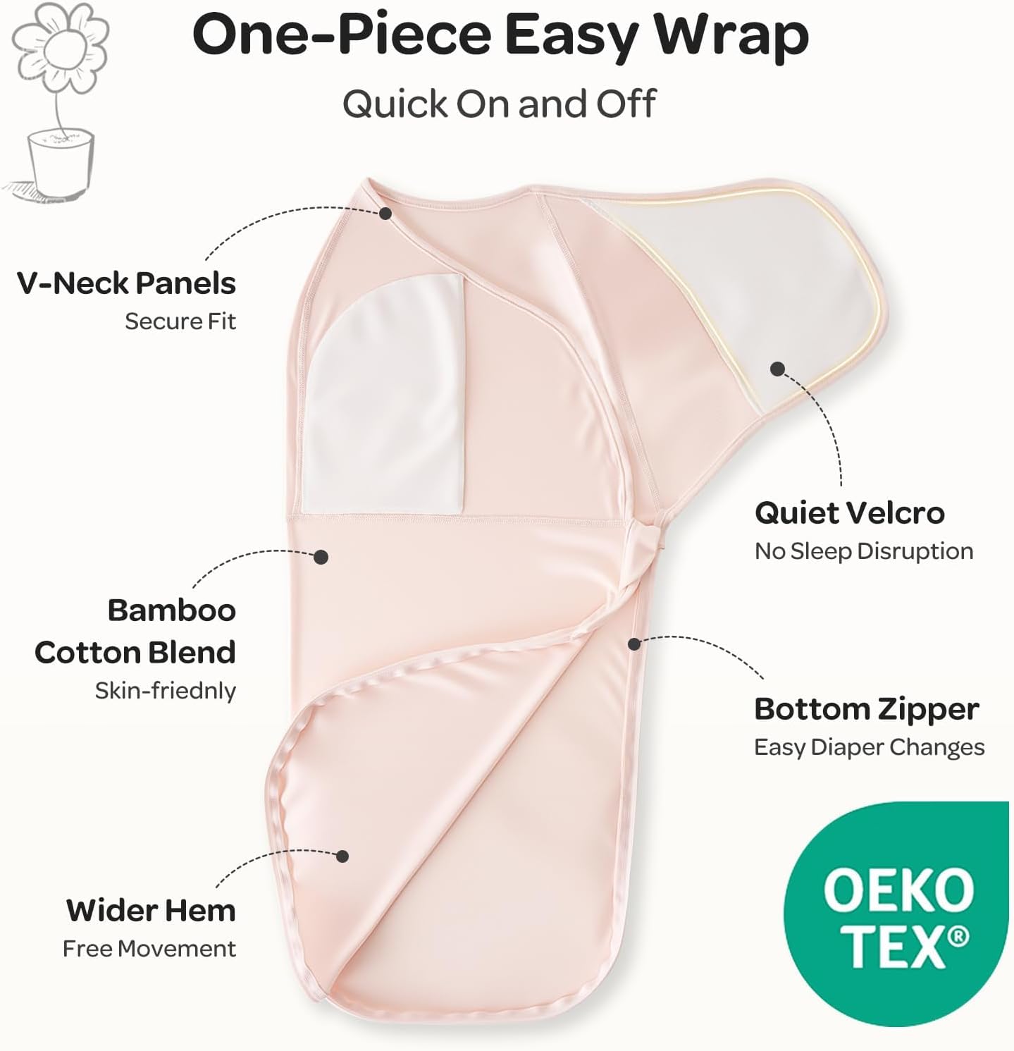 Detalle 2 de momcozy Swaddles for Newborns 0-3 Months 2-Pack