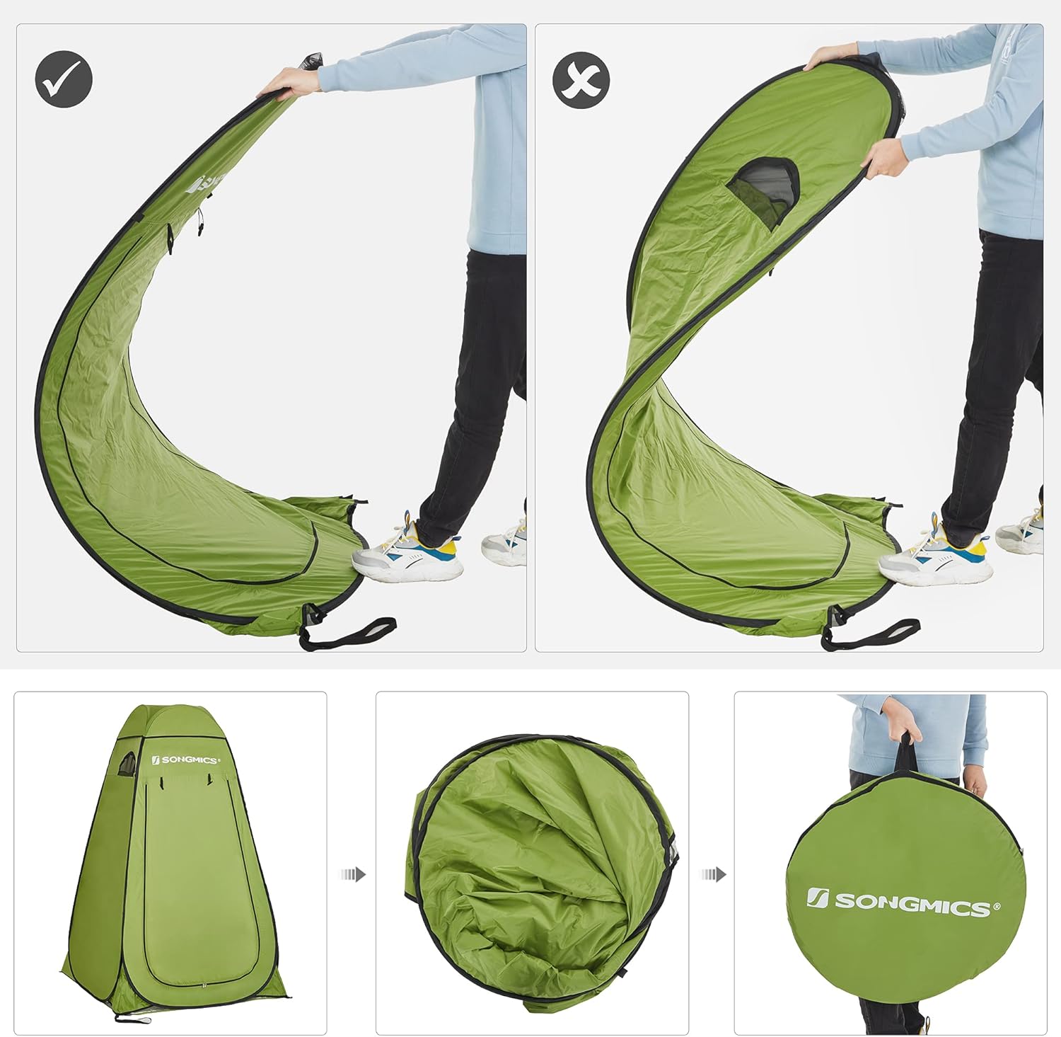 Thumbnail 5 de SONGMICS Portable Pop up Tent Dressing Room Privacy Shelter with Zippered Carrying Bag