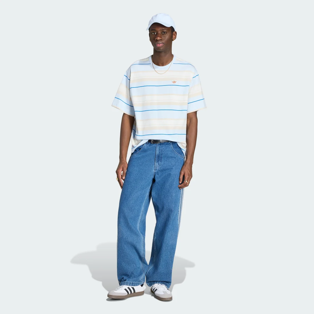Thumbnail 2 de Camiseta Striped Crew Neck Adidas en azul