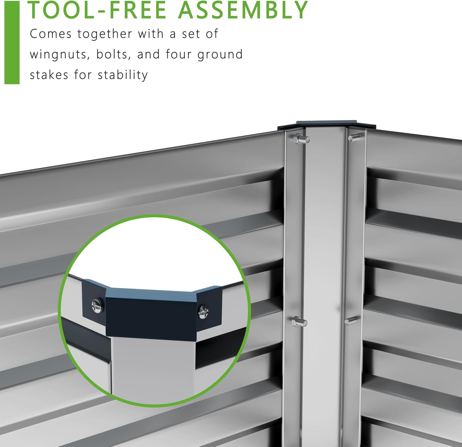 Detalle de DIIYIV 2-Piece 12 x 4 x 1 ft Galvanized Raised Garden Bed Kit