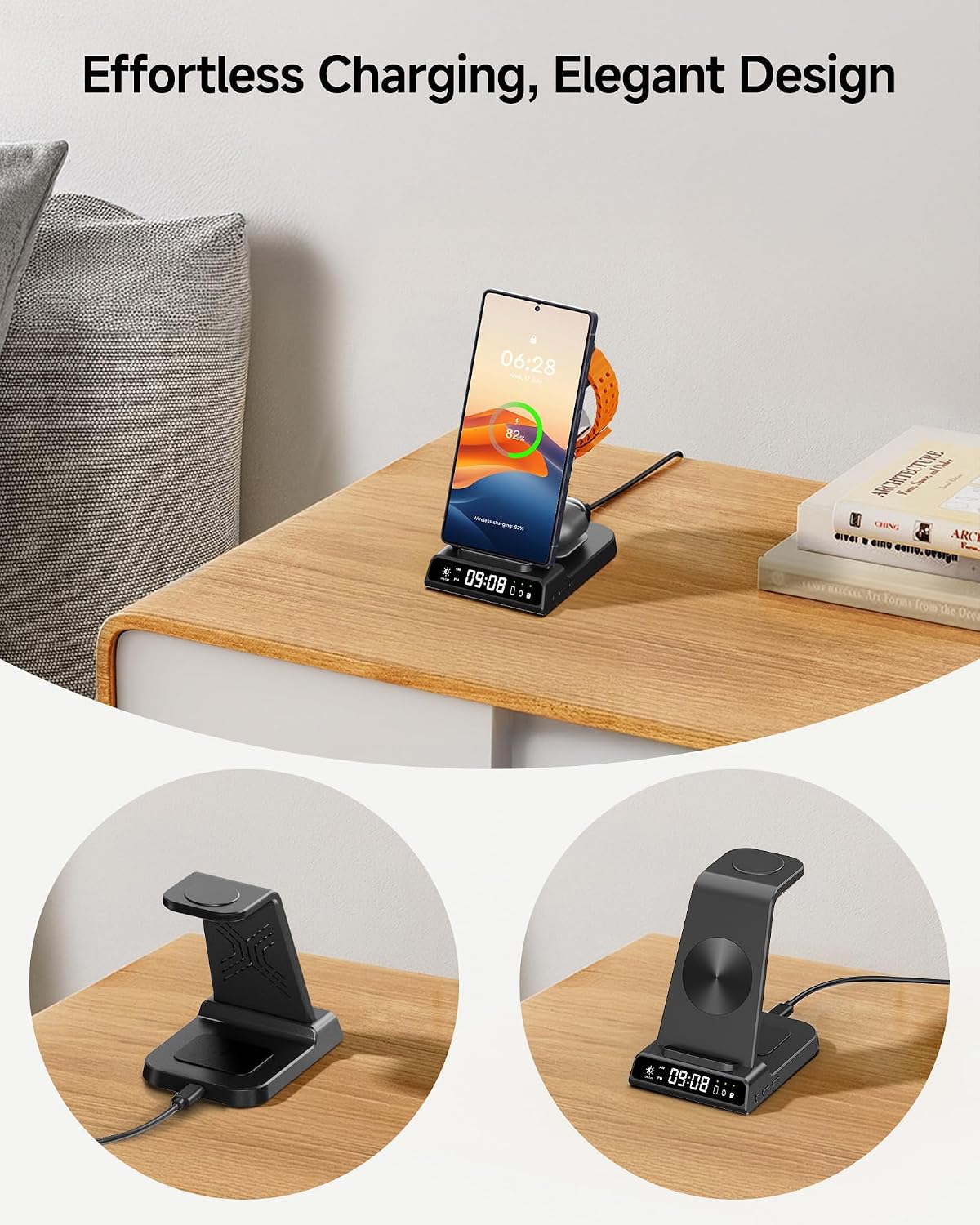 Thumbnail 6 de Station de charge sans fil 3-en-1 pour Samsung S25 Ultra (sans adaptateur) compatible Galaxy S/Z, Watch et Buds