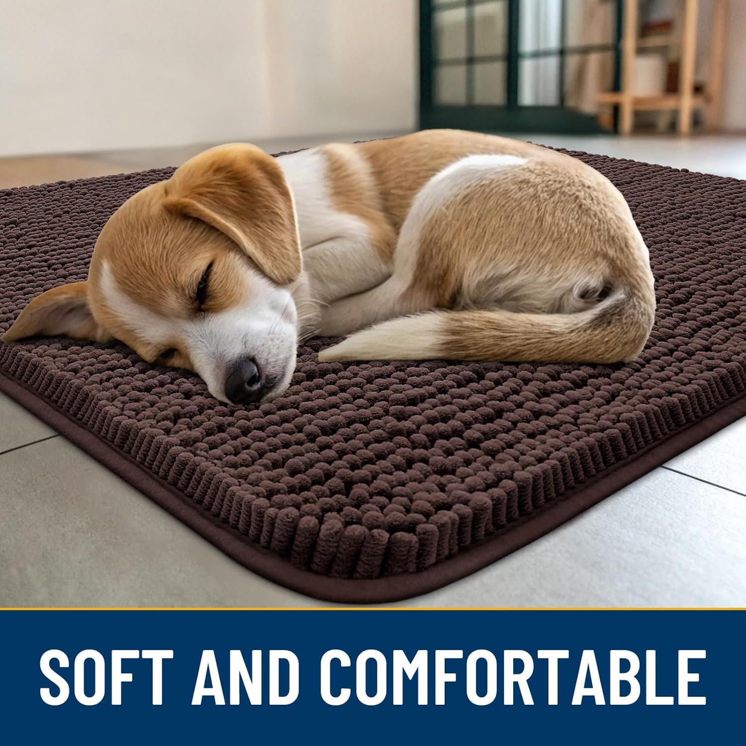 Detalle 2 de Smiry Dog Door Mat 34x21 Absorbent Chenille