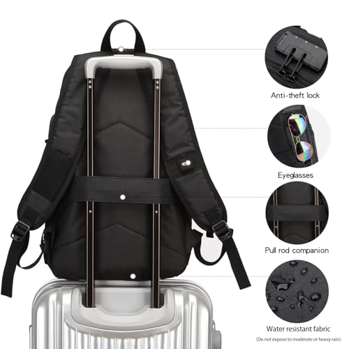 Detalle de Antivol Sac à Dos Ordinateur Portable 15,6" Wenig – USB Charging, Imperméable, Noir