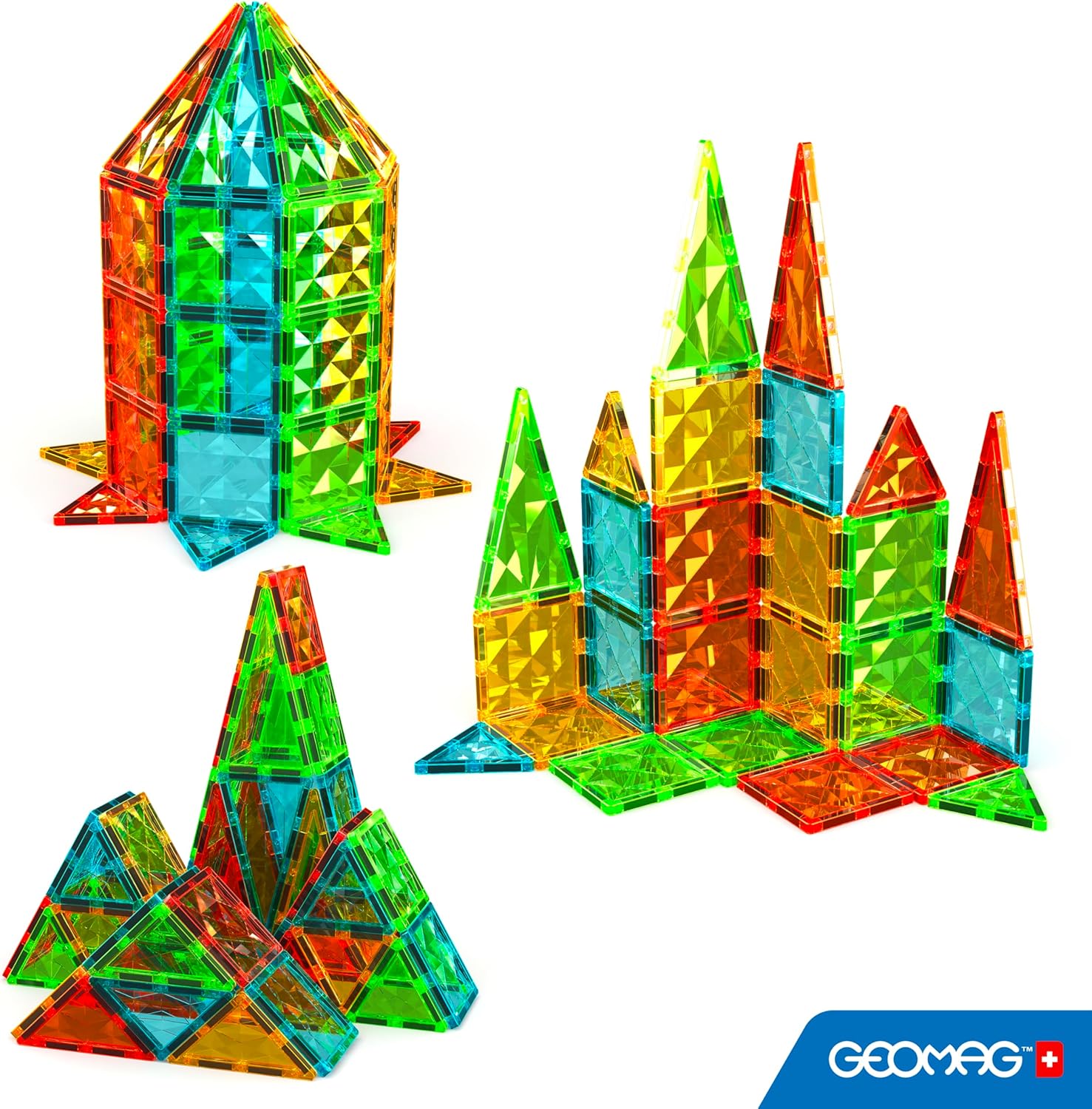 Detalle de Geomag Magnetic Tiles Gems 60 : 60 cartes magnétiques pour construire et stimuler la créativité