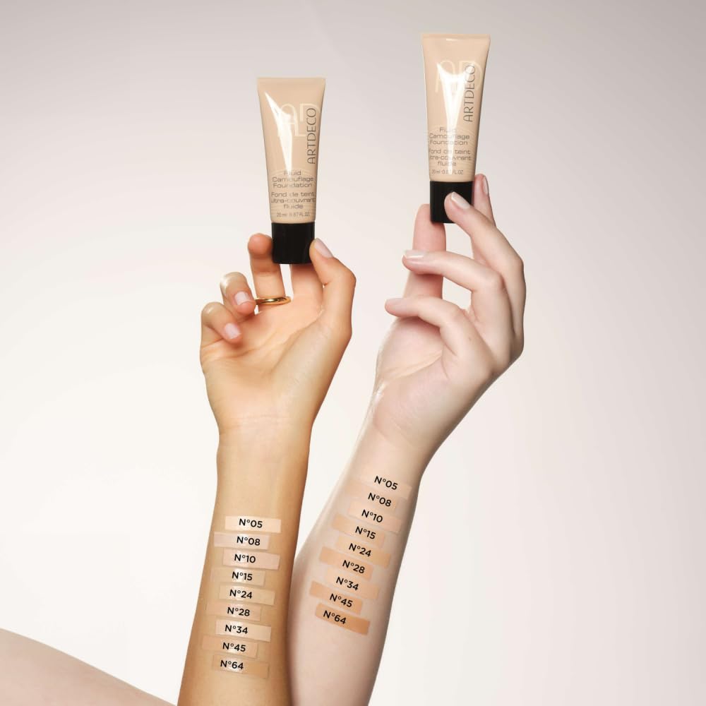 Detalle 2 de ARTDECO Fluid Camouflage Foundation – Stark deckendes Make-up für gleichmäßigen Teint, 20 ml
