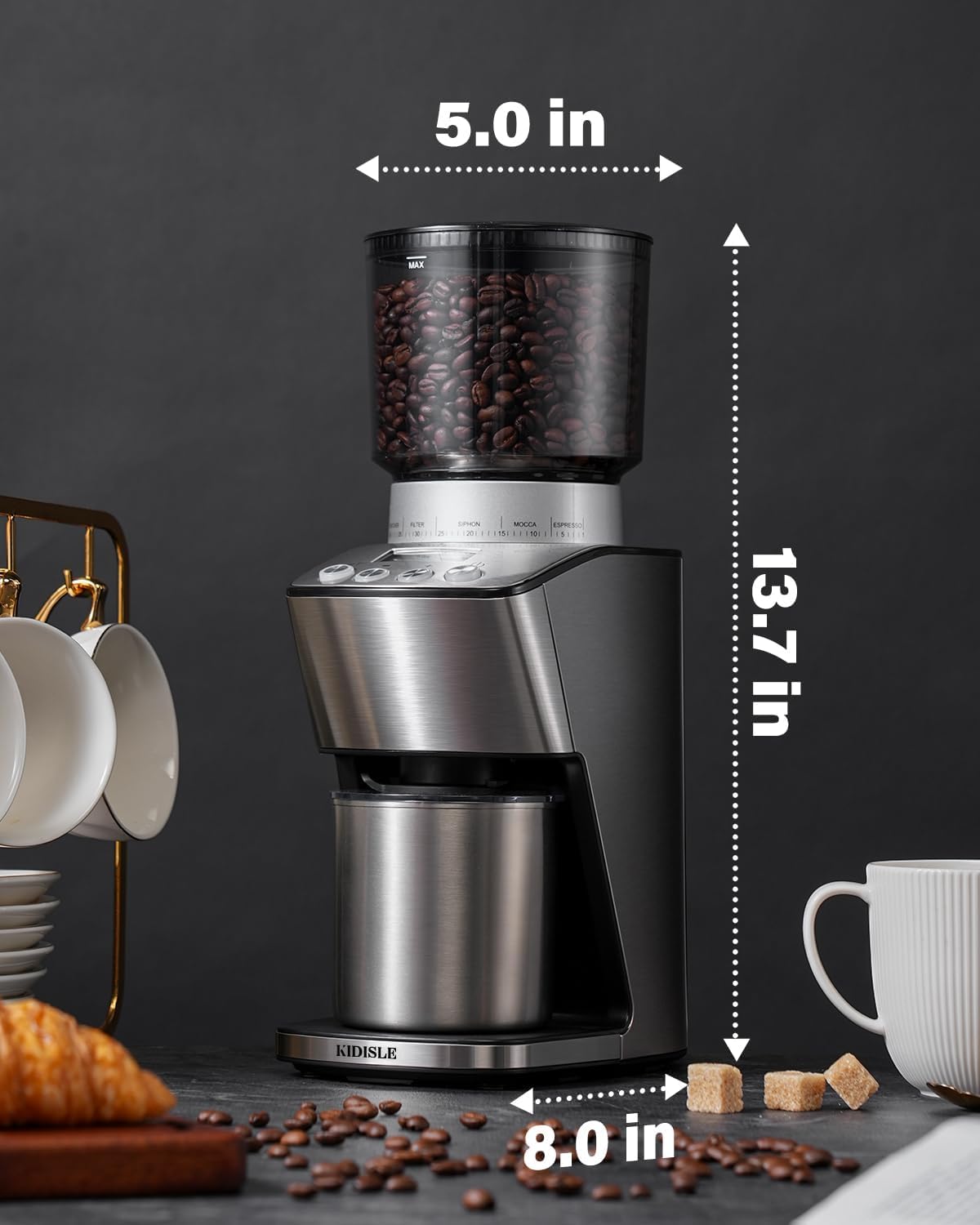 Thumbnail 6 de KIDISLE Conical Burr Coffee Grinder Review: Precision Grinding for Home Espresso and More