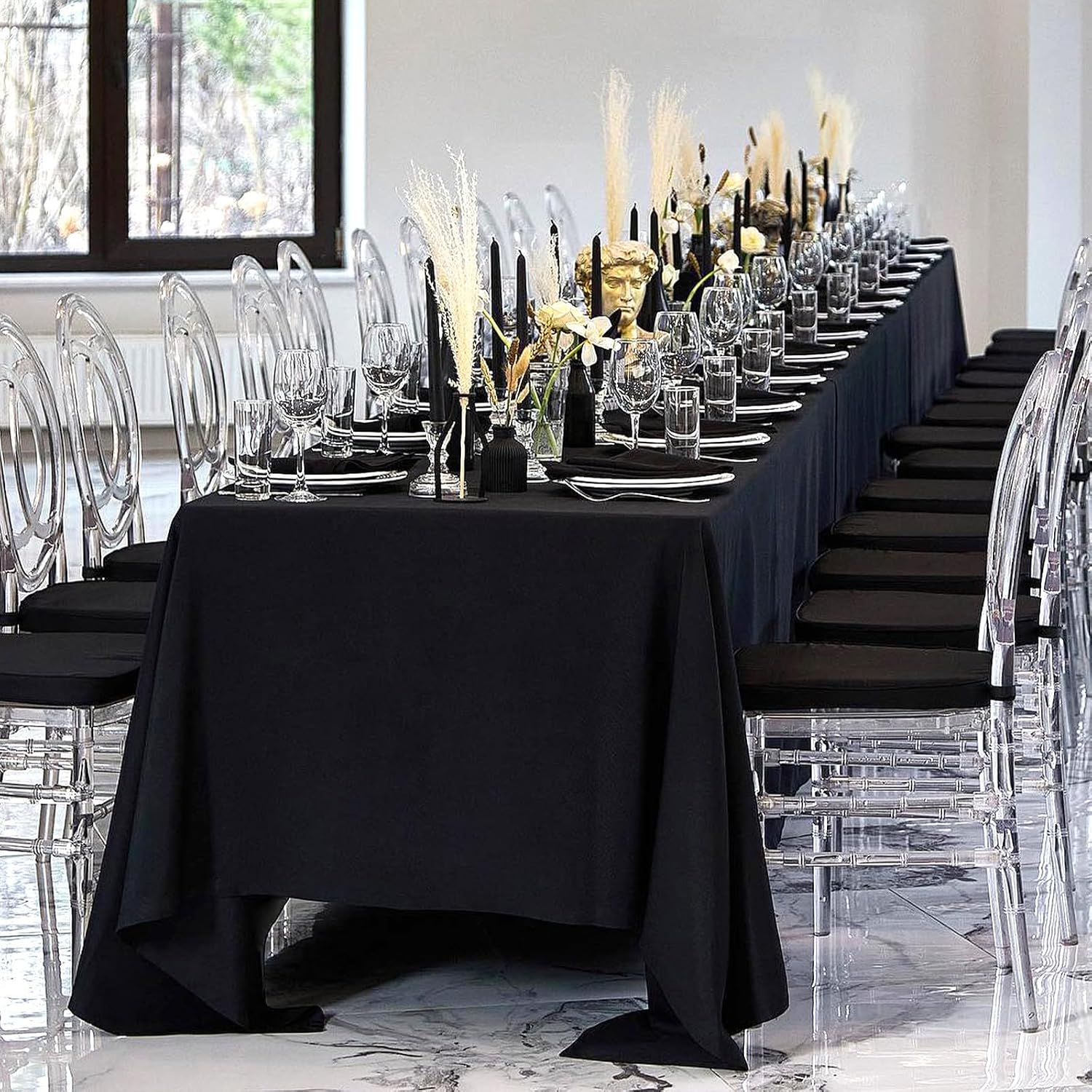 Detalle de Heneger 8 Pack Black Tablecloths 60 x 102