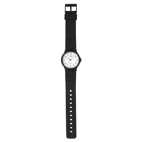 Detalle de Casio MQ-24-7BLL Reloj Cuarzo Unisex 34 mm con Dial Blanco y Correa Negra de Resin