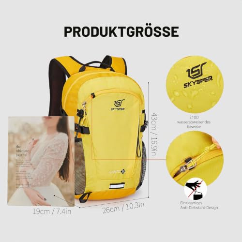 Detalle 2 de SKYSPER Leicht Wanderrucksack 20L – Rucksack mit Rückenbelüftung