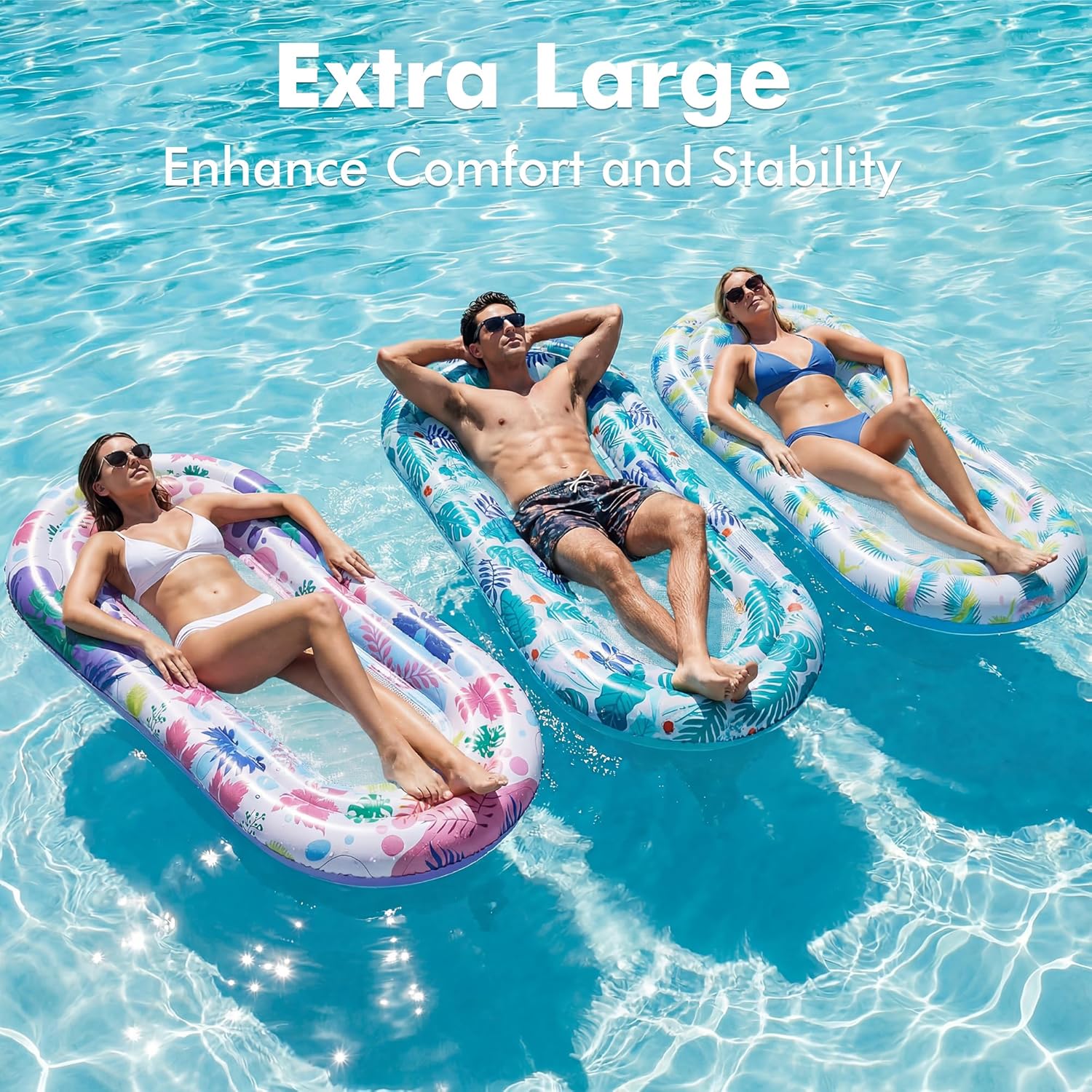 Detalle 2 de Stonful Pool Floats Lounger 3 Pack: Compact, Cooling Mesh Pool Hammock for Adults