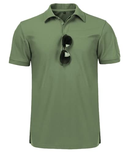 Detalle de JACKETOWN Polo Shirt Uomo Manica Corta - Asciugatura Rapida e Traspirante, Verde, Taglia L