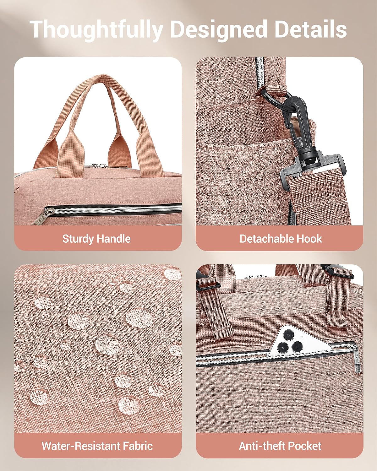 Thumbnail 5 de Kono Baby Changing Bag: Multifunction Nappy Bag with Insulated Pockets and Pram Straps