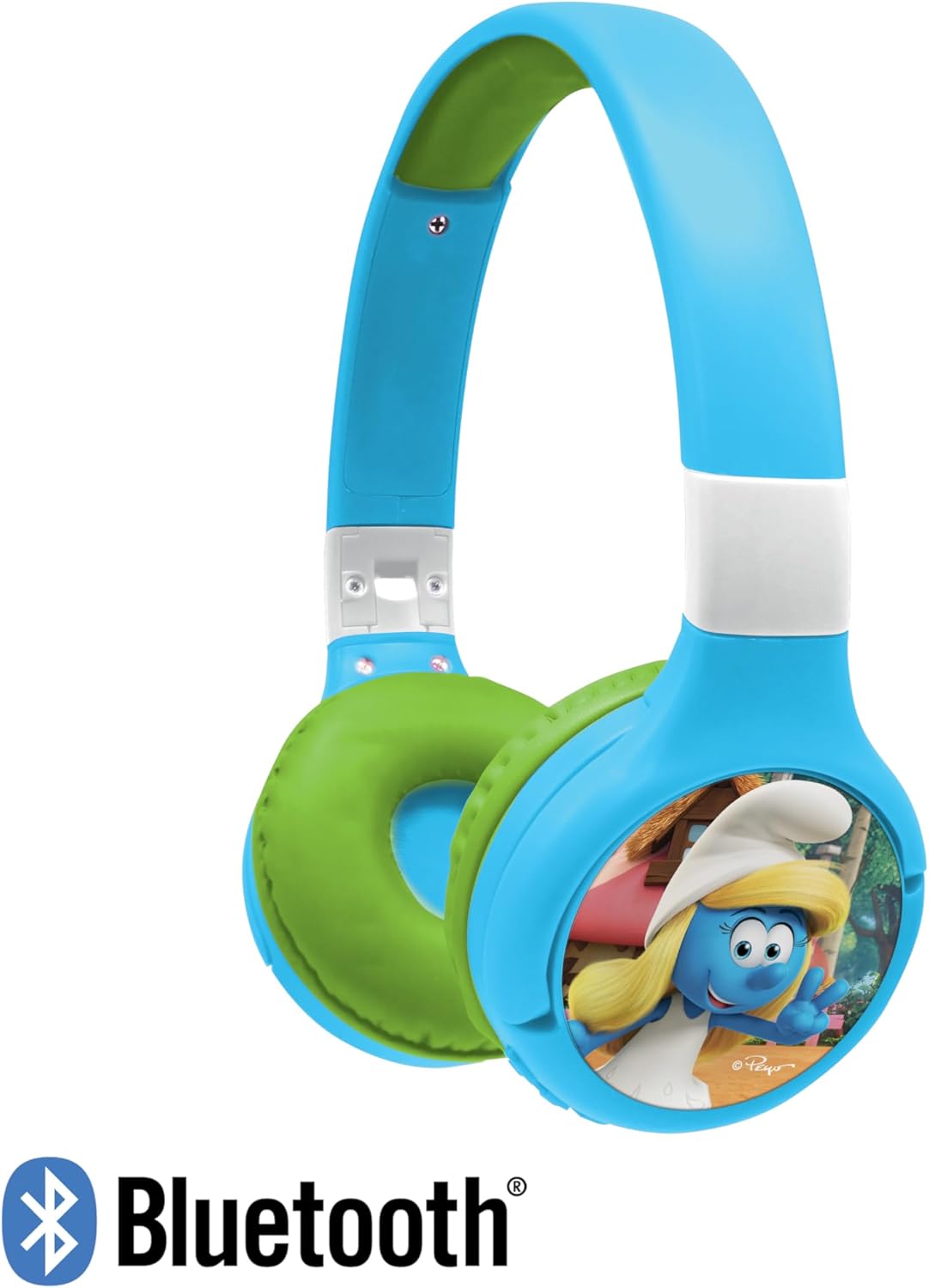 Detalle 2 de Lexibook Die Schlümpfe 2-in-1 Kopfhörer mit Bluetooth 5.3 & Kabel – HPBT010SF