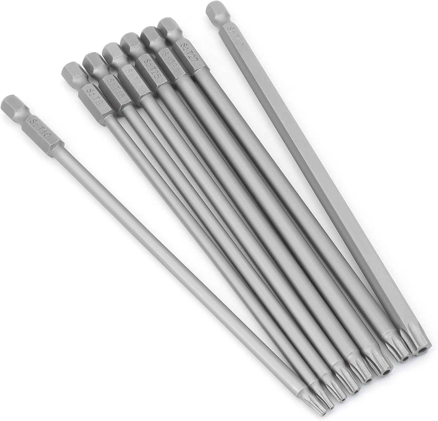 Detalle 2 de 8-teiliger Torx-Langbit-Satz (1/4") magnetisch – Sternkopf-Bits, 150 mm, T8 bis T40