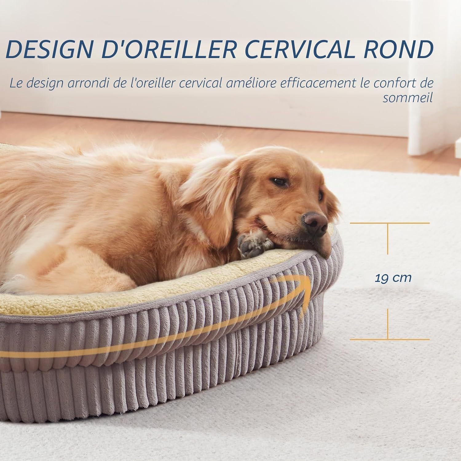 Detalle de DEBANG HOME Panier pour Chien — Lit orthopédique en mousse haute densité pour grandes races
