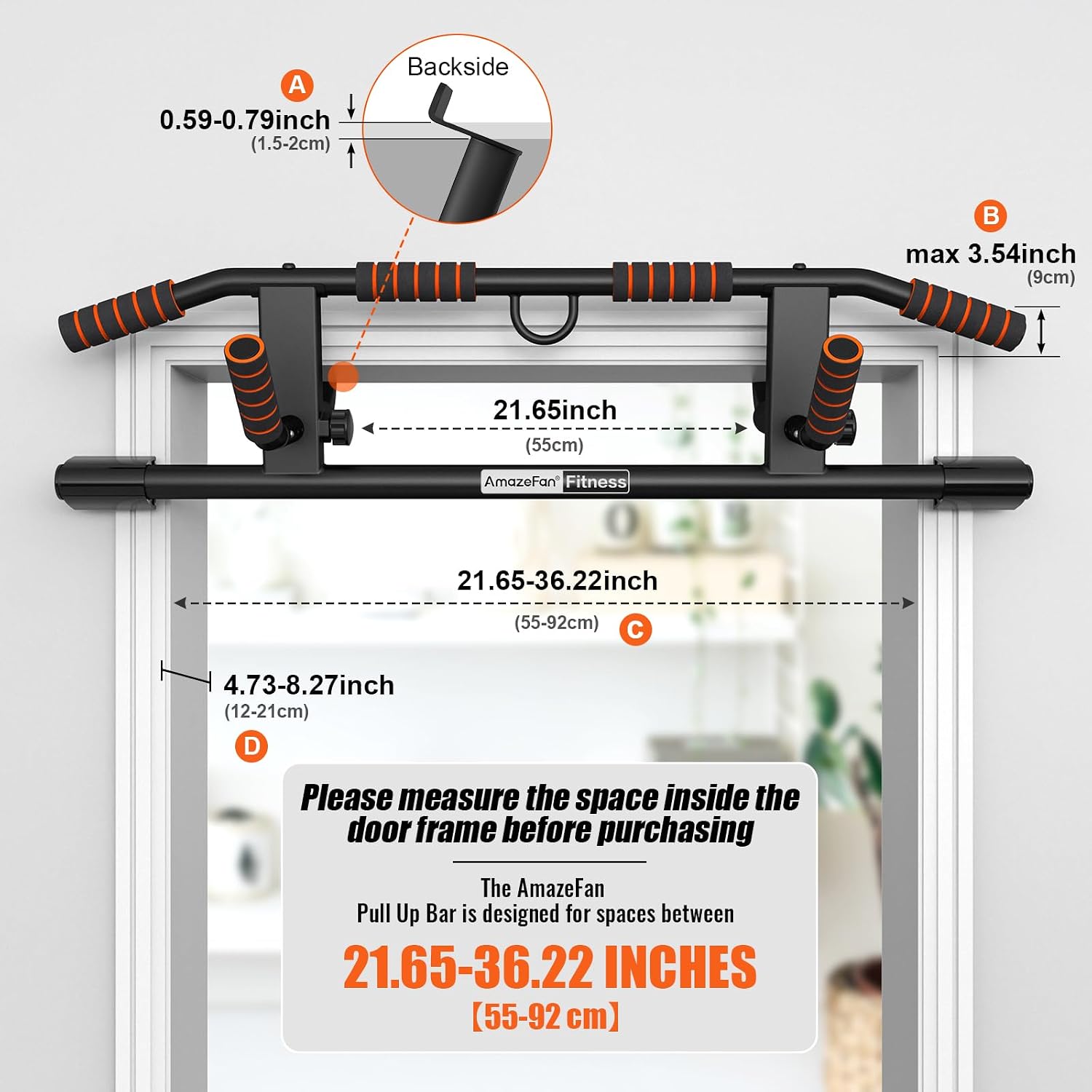 Detalle 2 de AmazeFan Pull Up Bar Doorway 2024 upgrade ๐