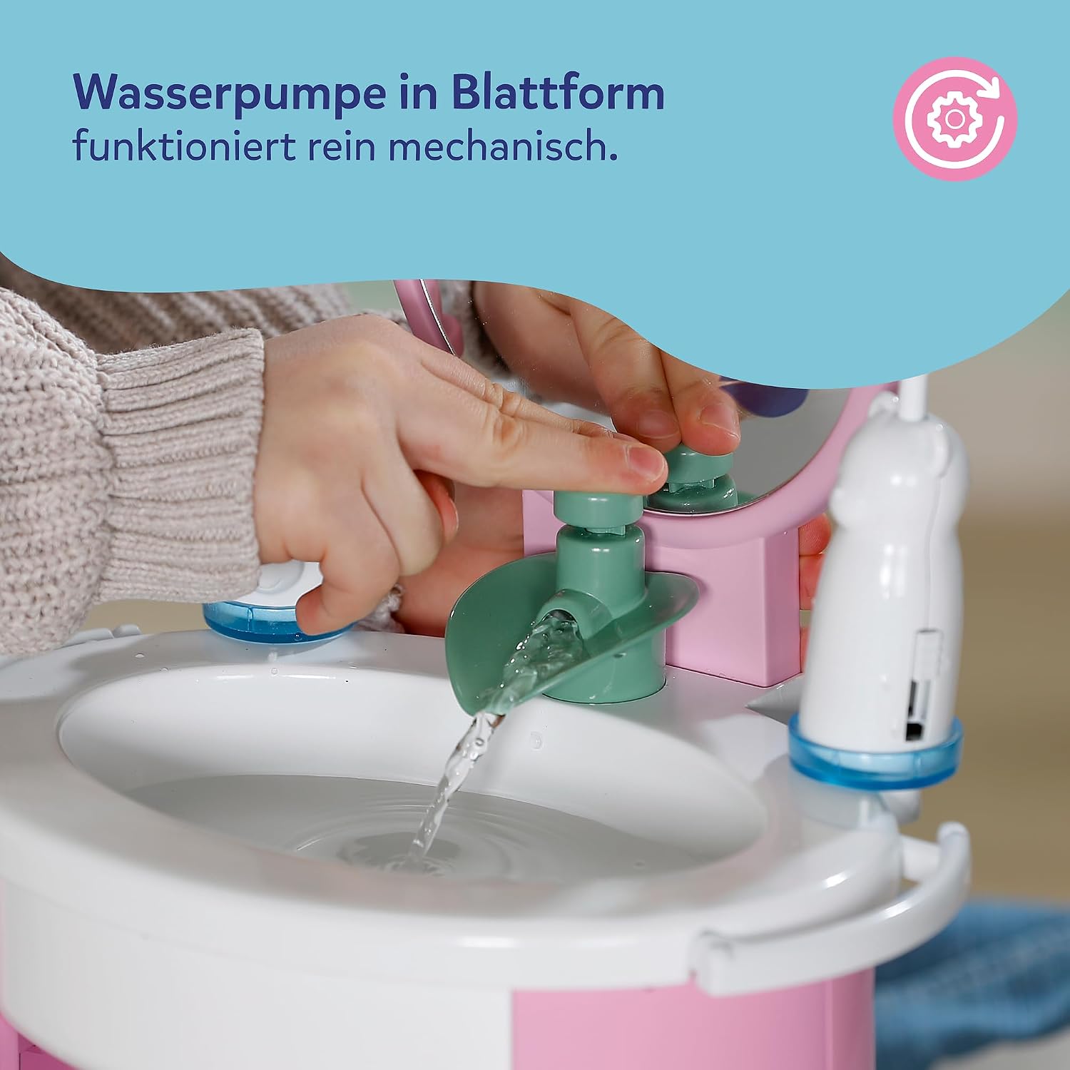 Thumbnail 2 de BABY born Waschbecken Puppenwaschtisch mit echtem Wasser