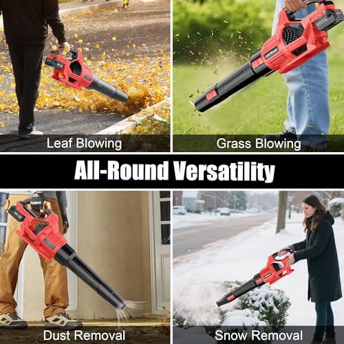 Thumbnail 3 de Bamse Leaf Blower Cordless 21V with 2 Batteries 4.0Ah – 3 Speeds, 2 Nozzles & Shoulder Strap