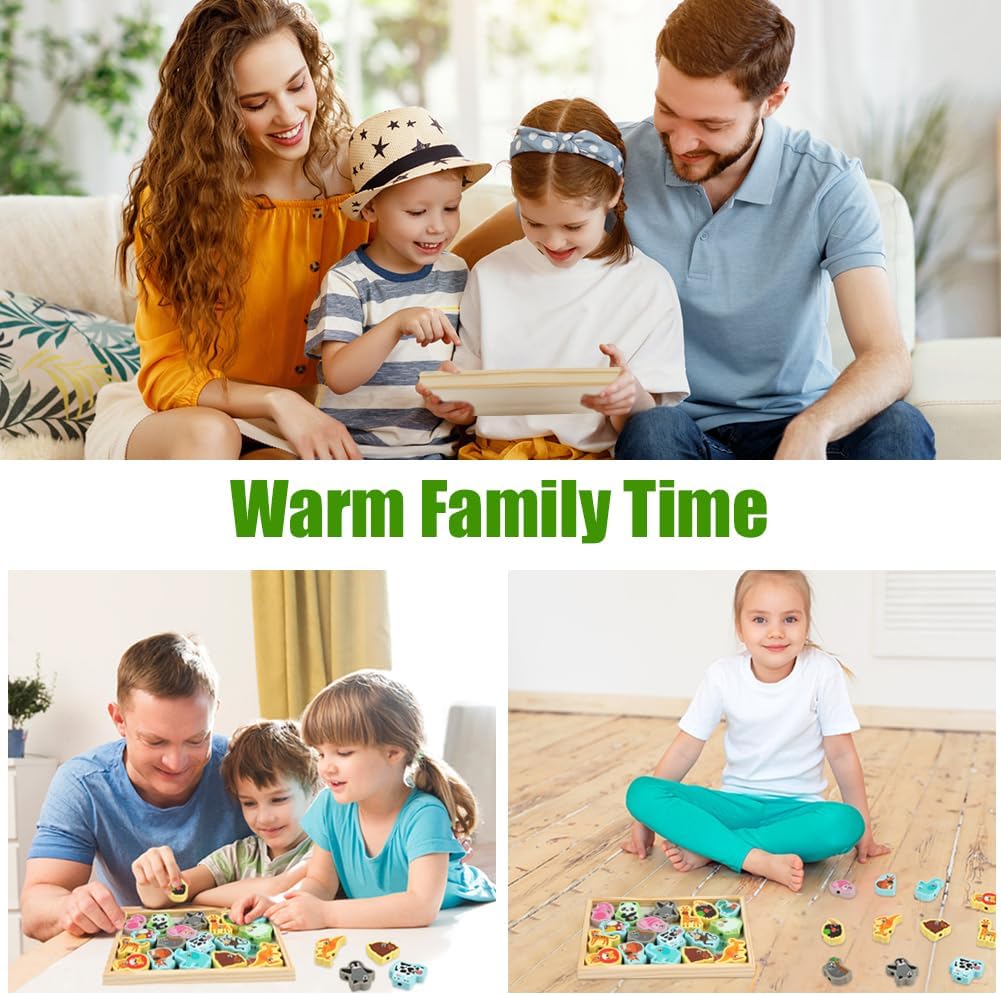 Thumbnail 6 de Vicloon Wooden Fishing Game (19 pcs) – magnetic fishing and bead stringing Montessori-style toy for kids 3+