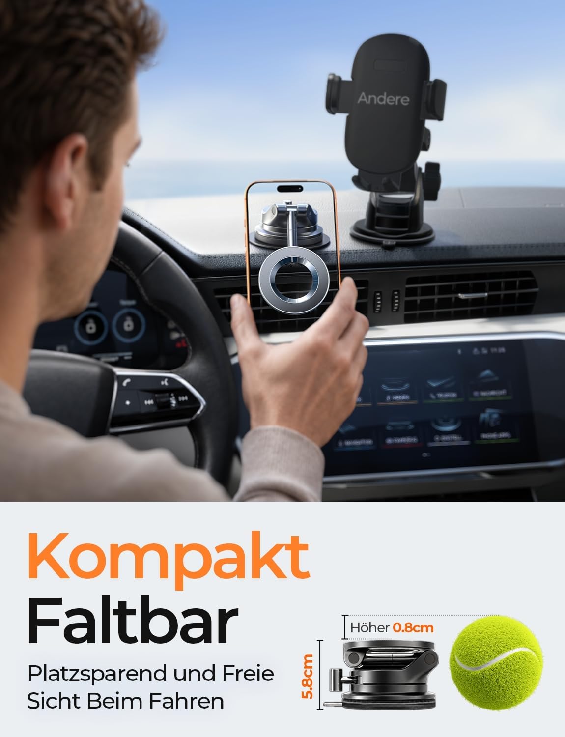 Detalle 1 de LISEN Vakuum Magnet‑Autohalterung für iPhone