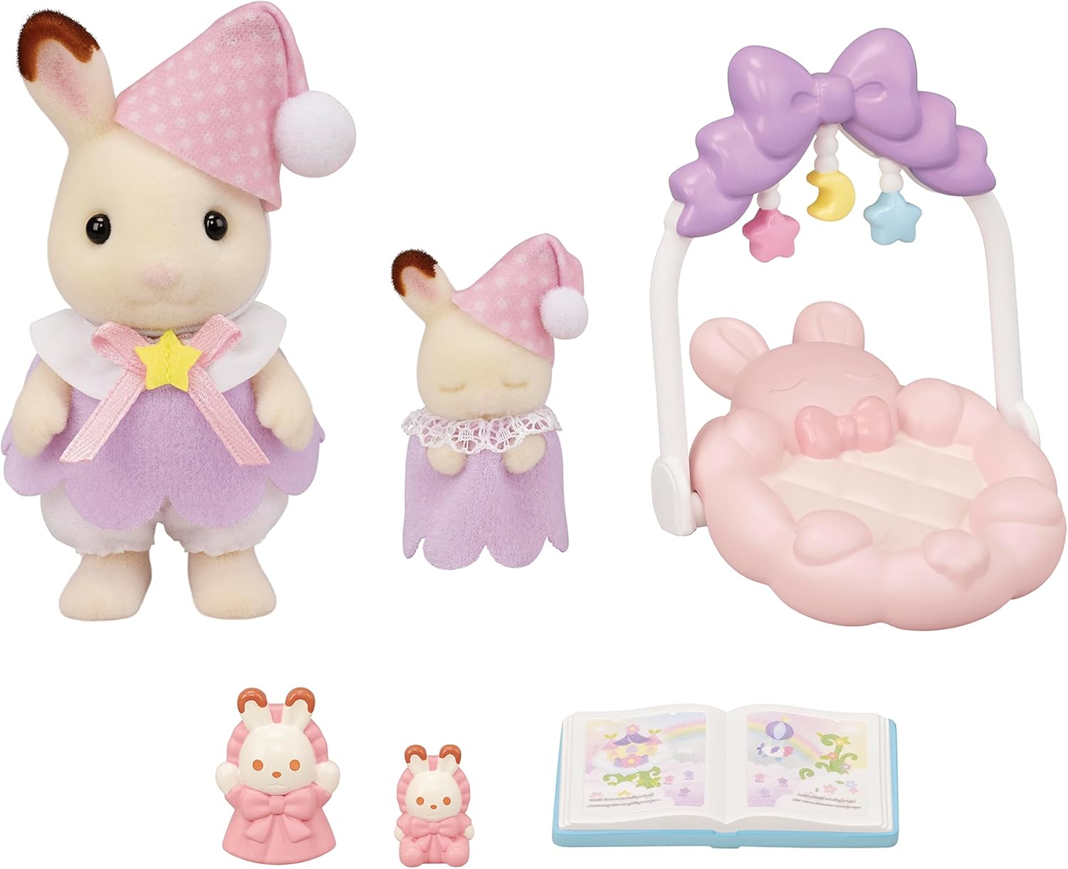 Thumbnail 4 de SYLVANIAN FAMILIES Le coucher des soeurs Lapin Chocolat 5806, set con figure e accessori per la nanna