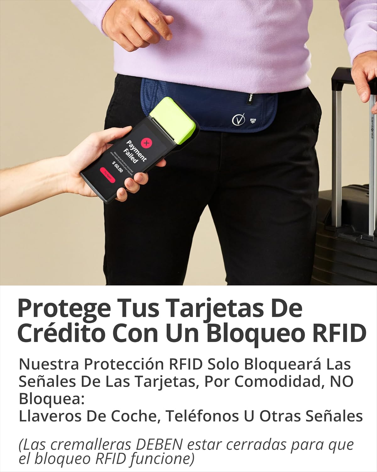 Thumbnail 2 de Vantamo Riñonera Ultradelgada RFID 40–91 cm