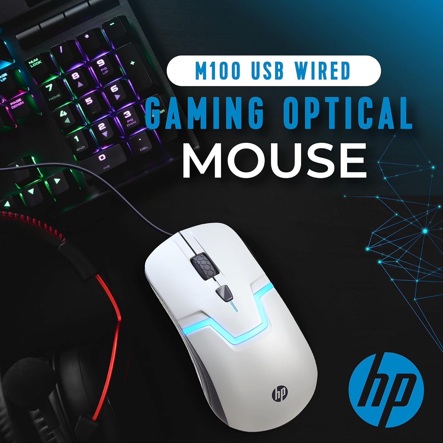 Thumbnail 1 de HP Wired Gaming Mouse (Optical Sensor) with 7-Color LED Lighting