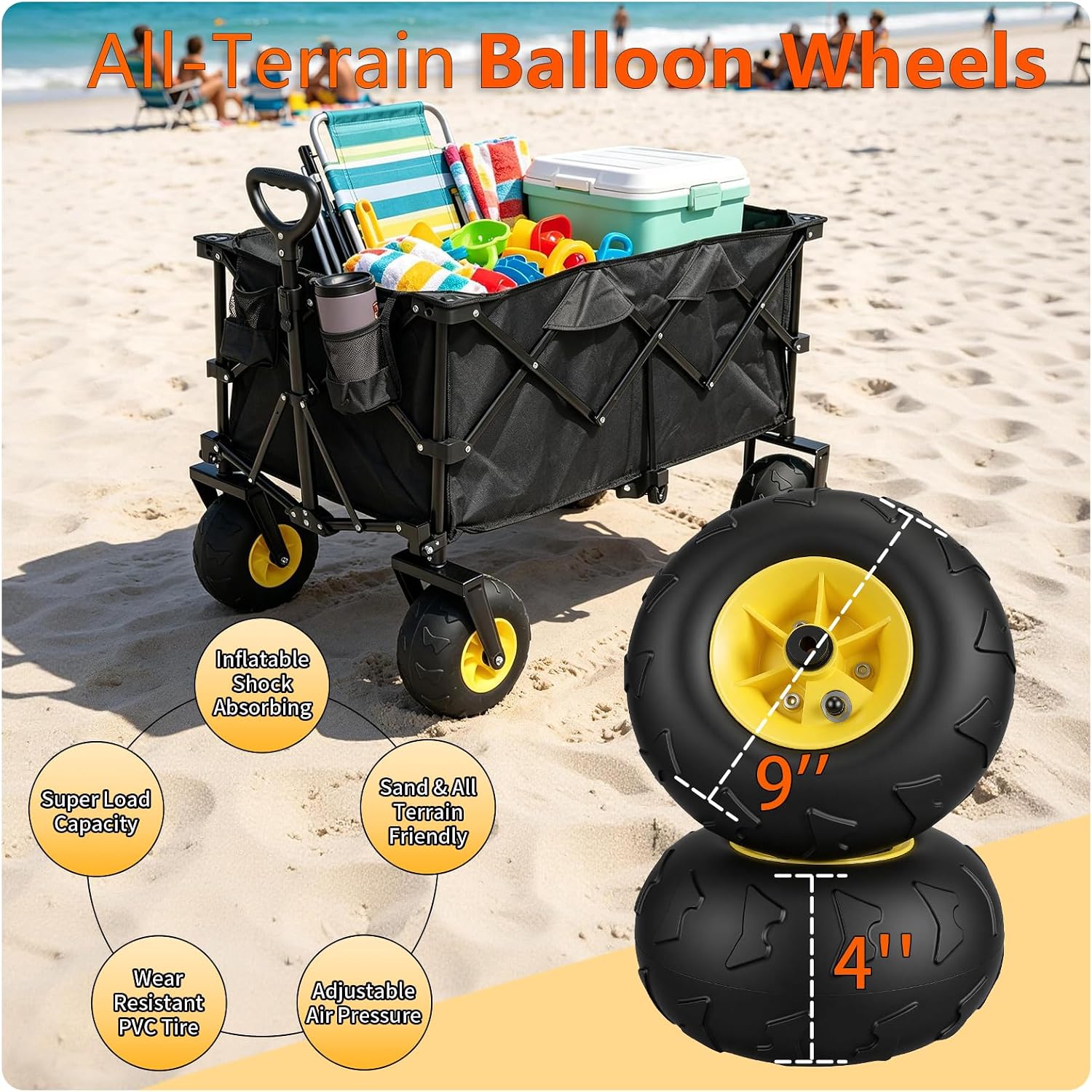 Detalle de iHomey Collapsible Wagon Cart, 220L