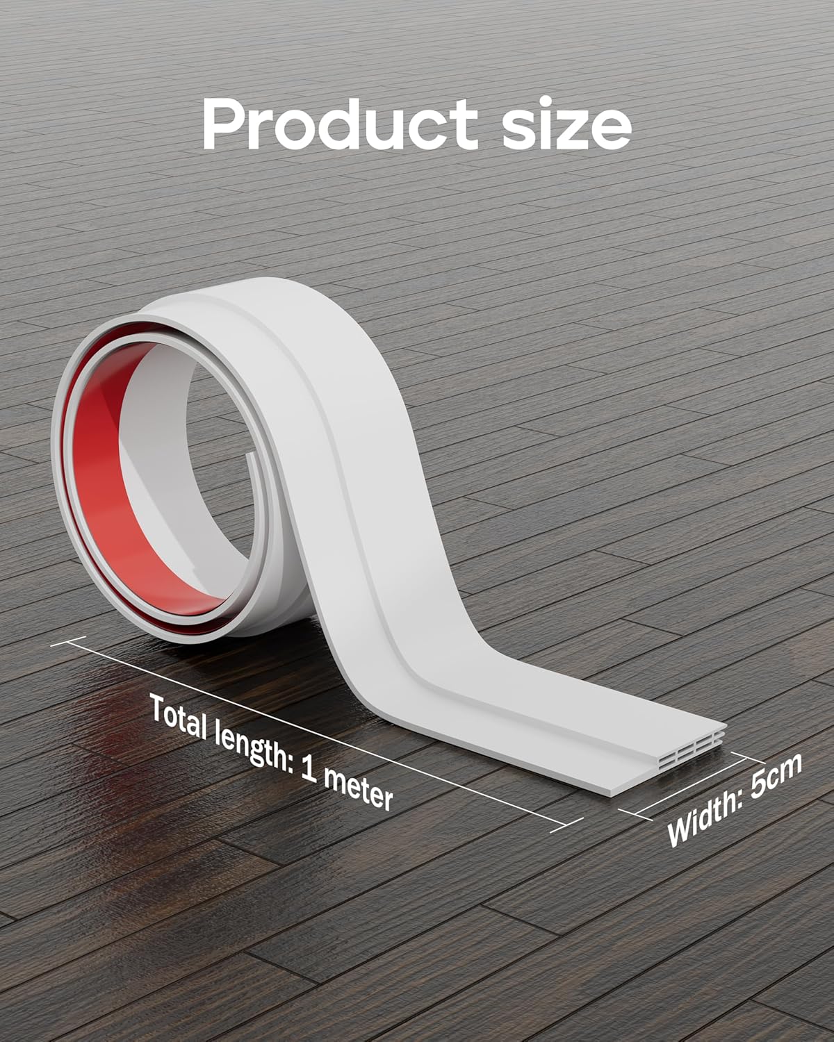 Thumbnail 1 de HNNHOME Draft Excluder for Doors (Self-Adhesive) – 1-metre White strip for bottom gaps