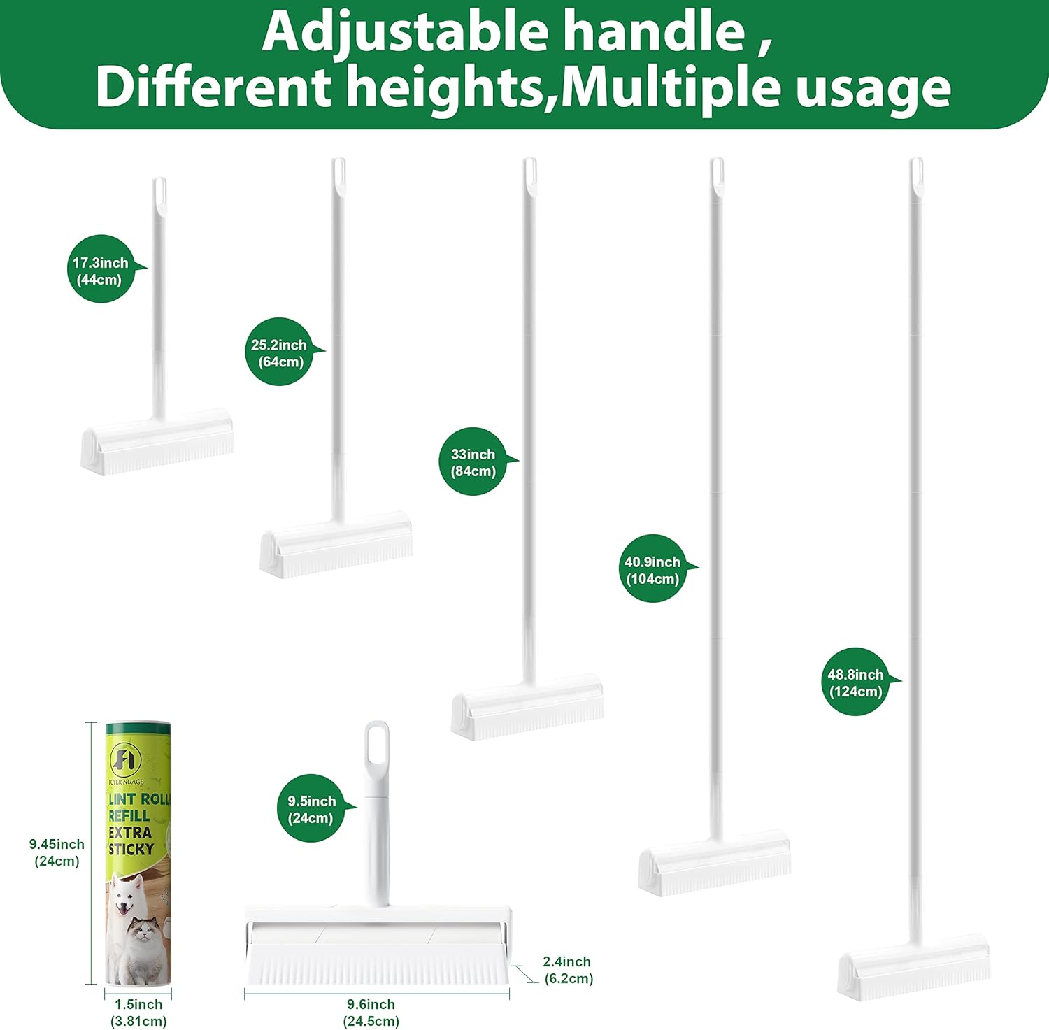 Thumbnail 3 de Foyer Nuage 9.5" Large Lint Roller for Pet Hair with Extendable Handle, Dust-Proof Cover & 5 Refills (300 Sheets)