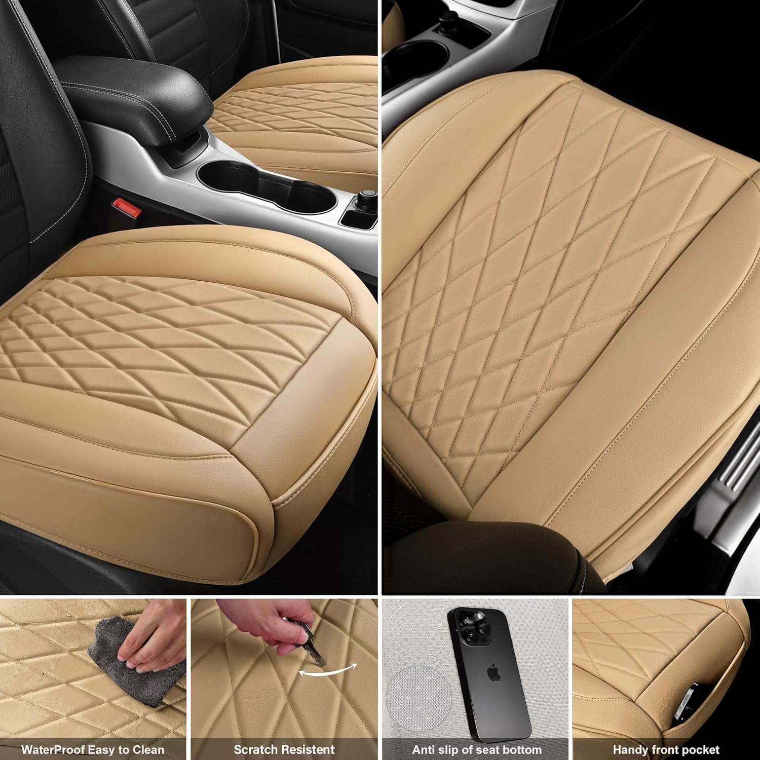 Thumbnail 2 de CAR PASS 2 Pack Leather Front Seat Covers, Waterproof