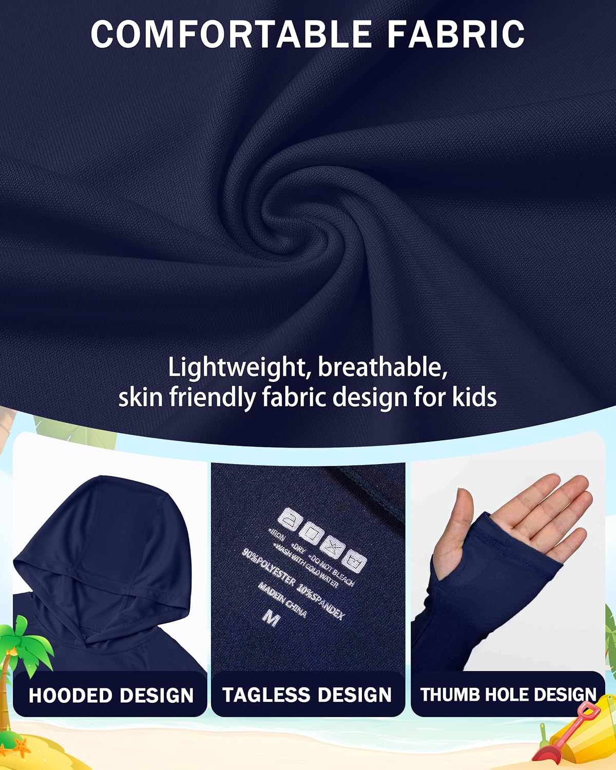 Detalle 1 de DRONIRING Kids Rash Guard Hoodie, 2T-16Y