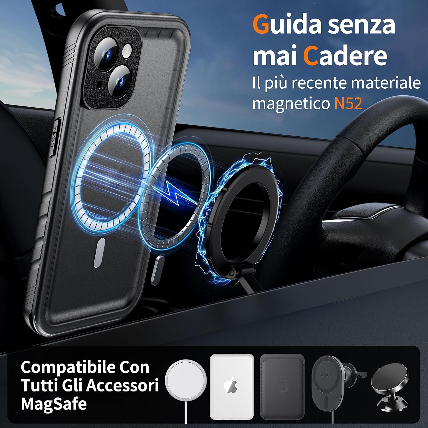 Thumbnail 1 de Cozycase Cover TOP Antiurto IP68 per iPhone 14: protezione militare con impermeabilità integrale