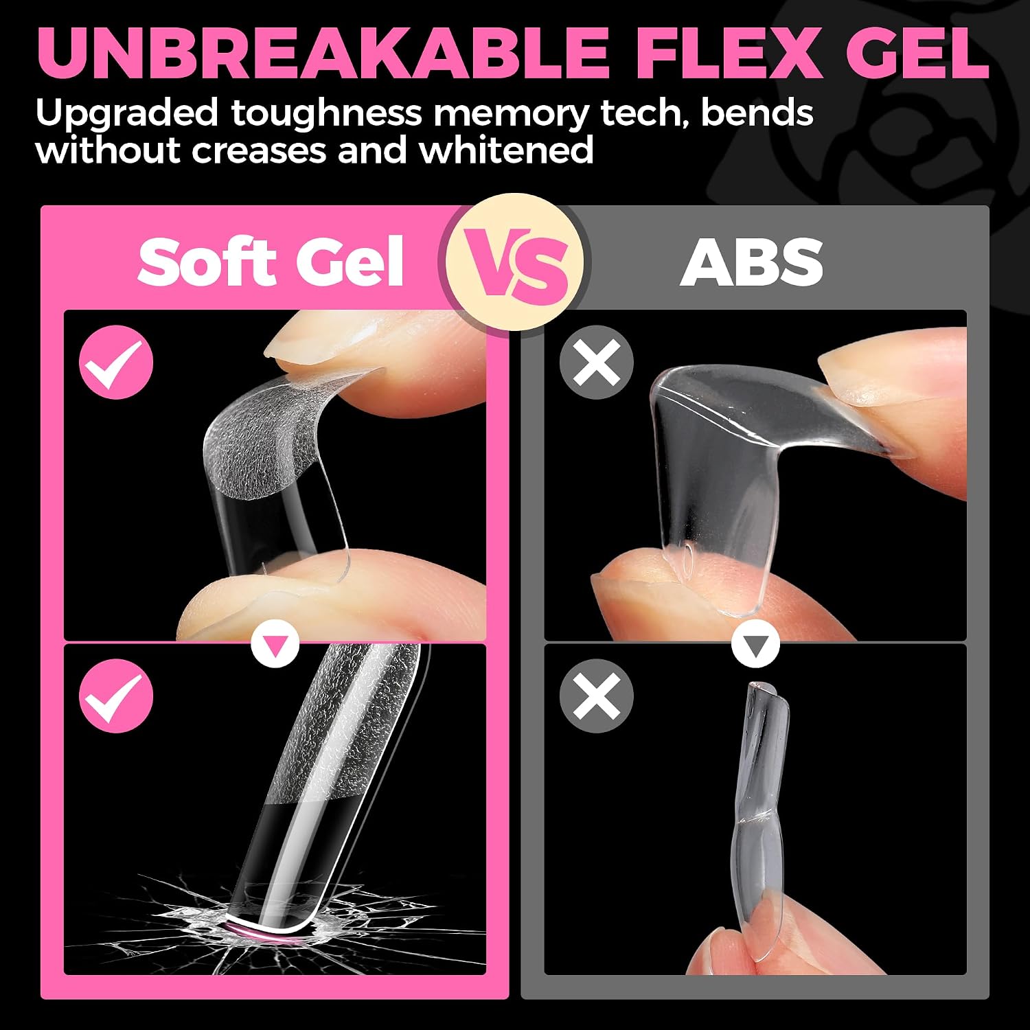 Detalle 2 de UNA GELLA Nail Tips, Short Square