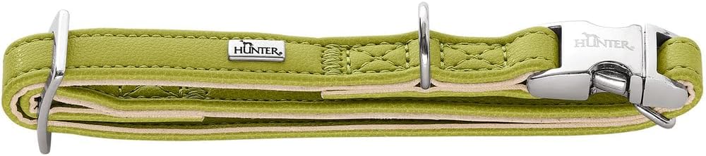 Detalle de HUNTER Hundehalsung Amalfi ALU-Strong (grün) – vegan, stufenlos verstellbar, mit Alu-Strong Verschluss, Made in Germany