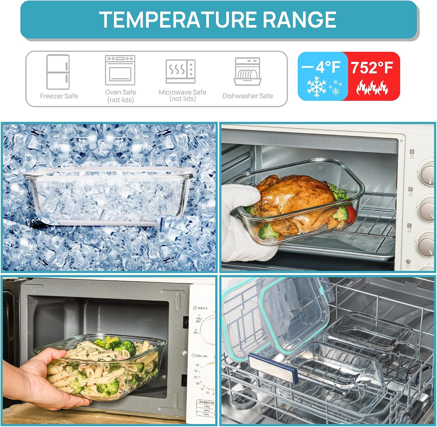 Thumbnail 6 de Vtopmart Glass Food Storage Containers 2260ml