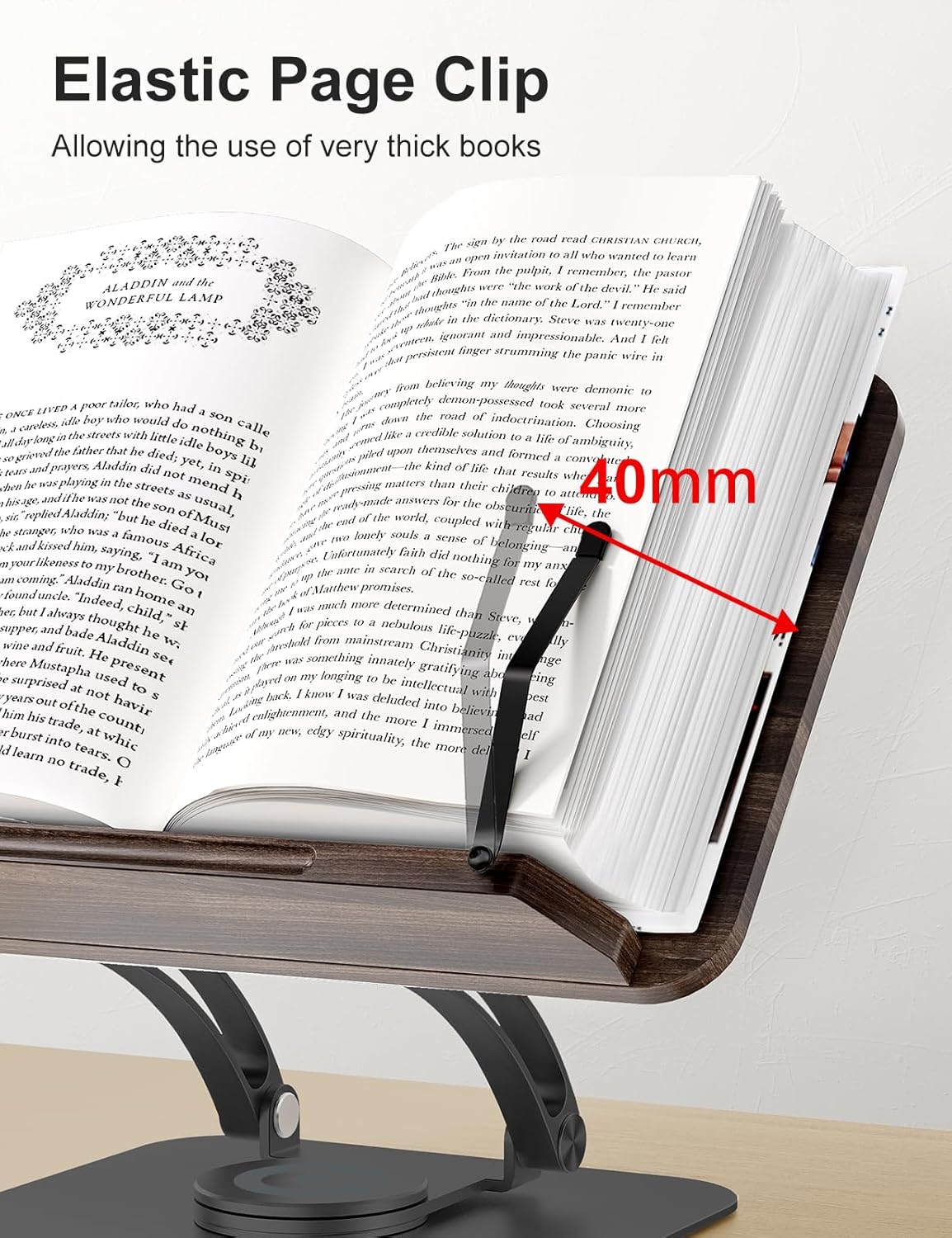 Thumbnail 3 de Tounee Soporte de Libro Giratorio 360° para Lectores - Negro
