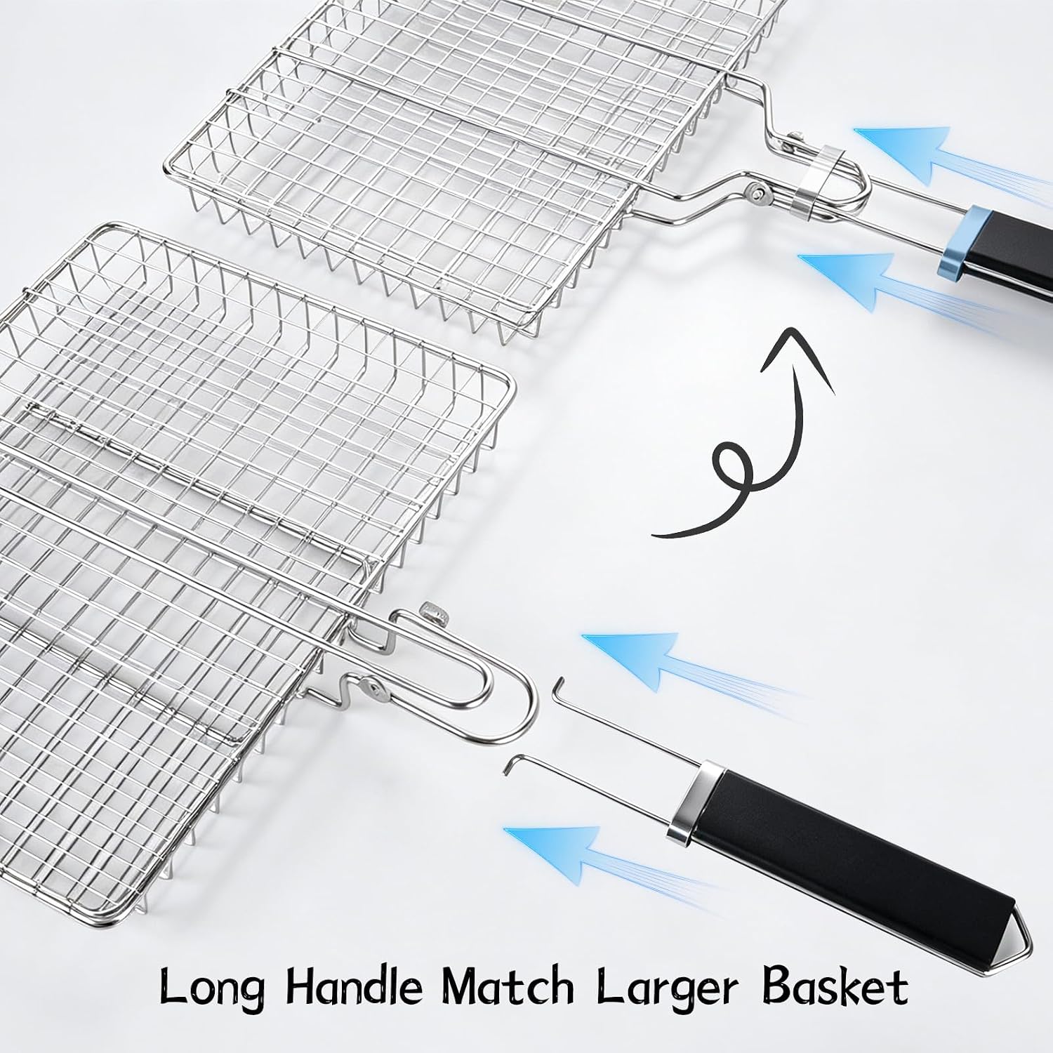 Thumbnail 4 de Gtoopal Deep Fish Grill Basket Set, 304 Stainless Steel, Detachable Handle