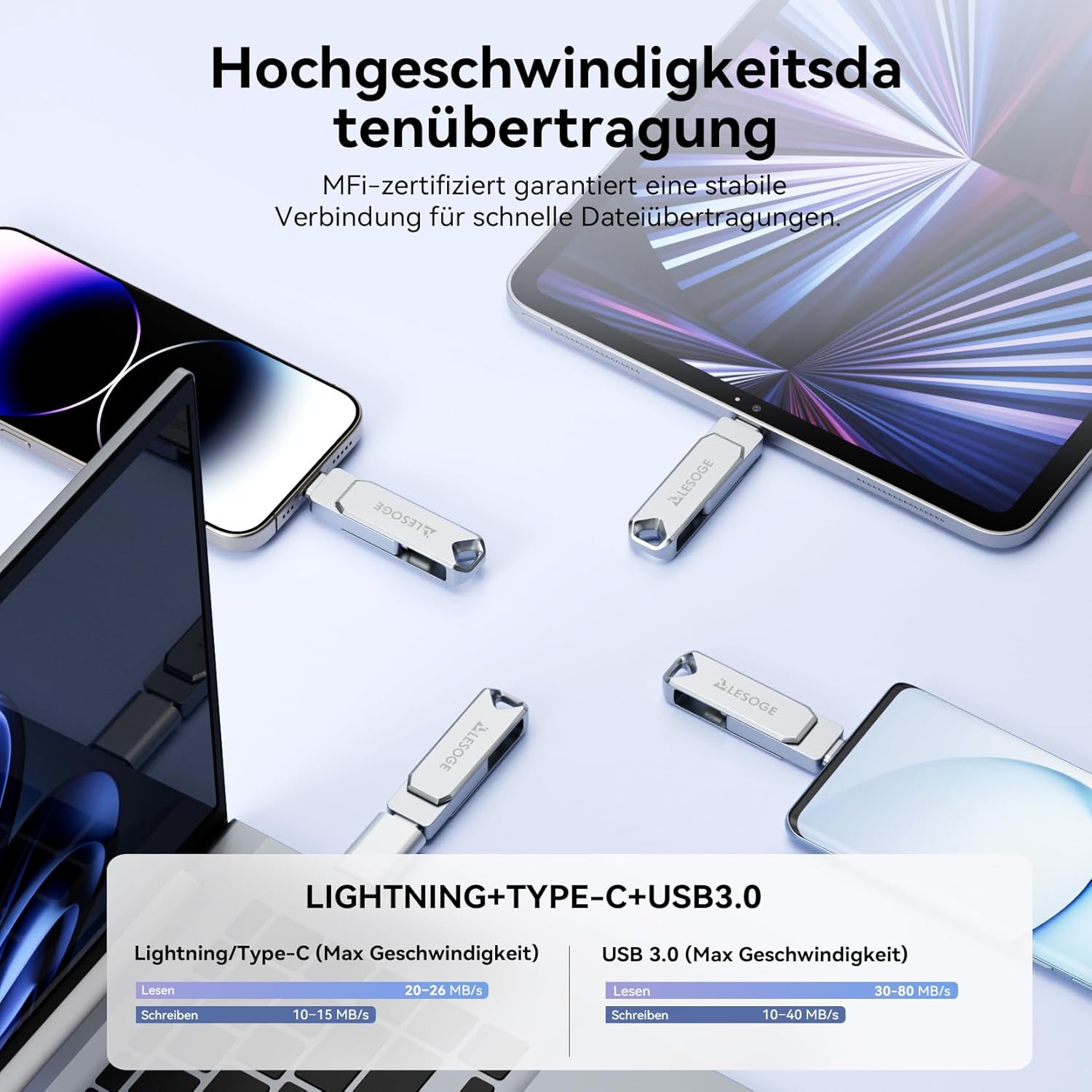 Detalle 2 de LESOGE MFi USB C Stick 128 GB